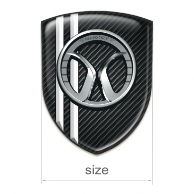 Mansory Self Adhesive Car logo Emblem Black Fibers White Lines Style 