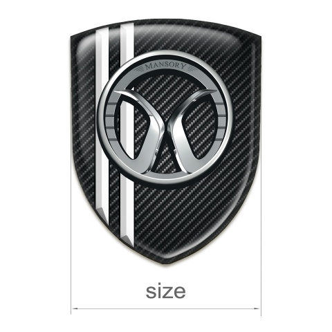 Mansory Self Adhesive Car logo Emblem Black Fibers White Lines Style 