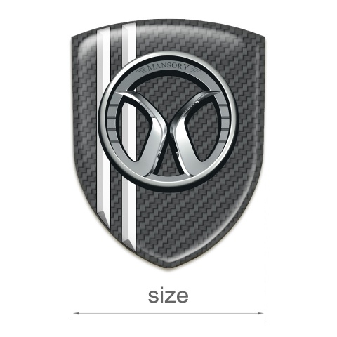 Mansory Silicone Car Decal Badge dark Grey Carbon White Lines Style 