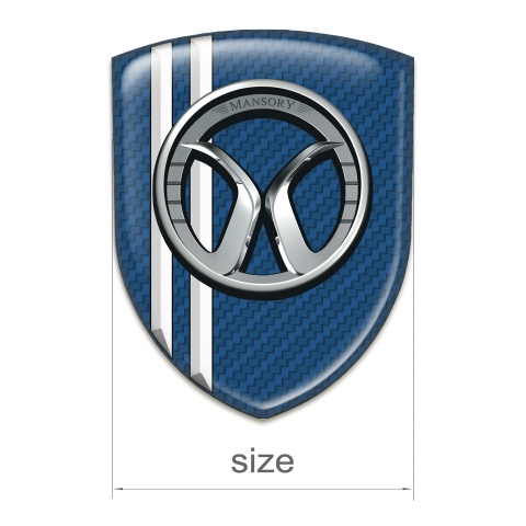 Mansory Silicone Badge Navy Blue Carbon White Lines Style 
