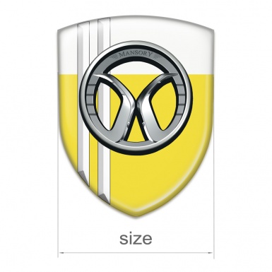 Mansory Auto Emblem Yellow White with White Lines Style 