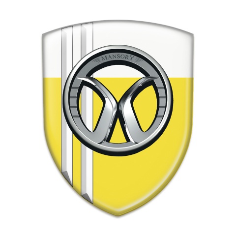 Mansory Auto Emblem Yellow White with White Lines Style 