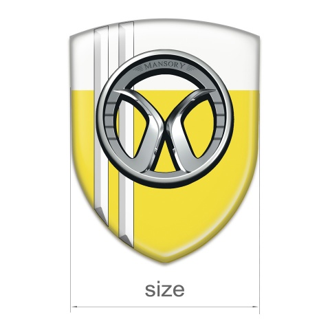 Mansory Auto Emblem Yellow White with White Lines Style 