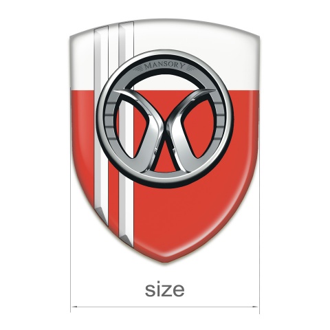 Mansory Logo Emblem Red White with White Lines Style 
