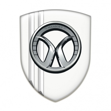 Mansory Self Adhesive Emblem Logo High Quality White Style 
