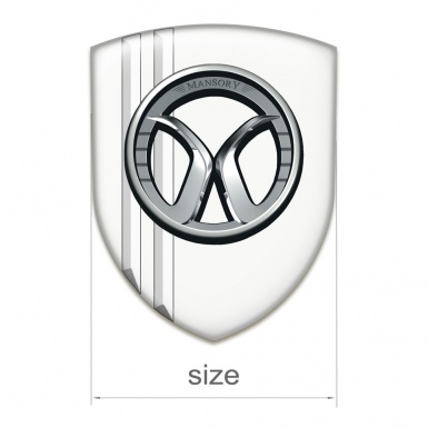 Mansory Self Adhesive Emblem Logo High Quality White Style 