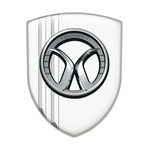 Mansory Self Adhesive Emblem Logo High Quality White Style 