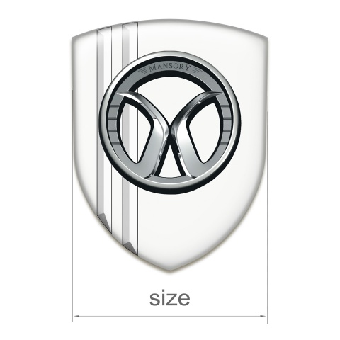 Mansory Self Adhesive Emblem Logo High Quality White Style 