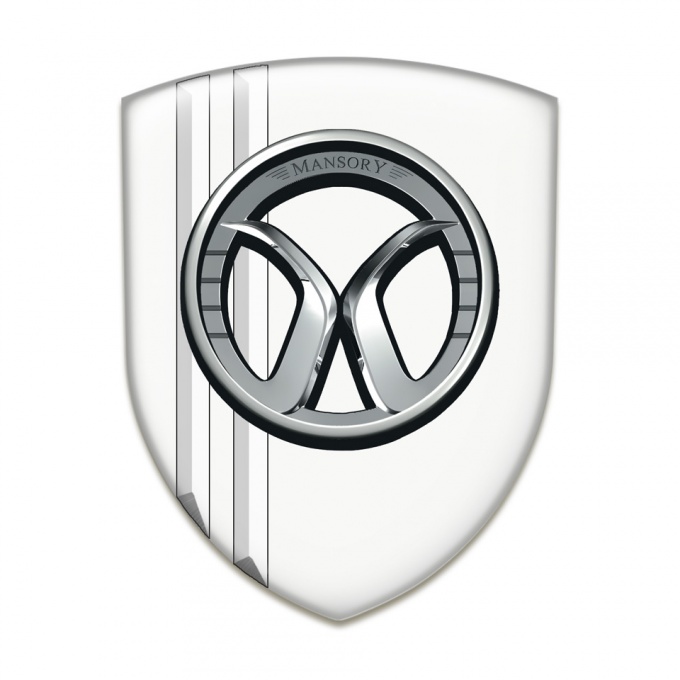 Mansory Self Adhesive Emblem Logo High Quality White Style 