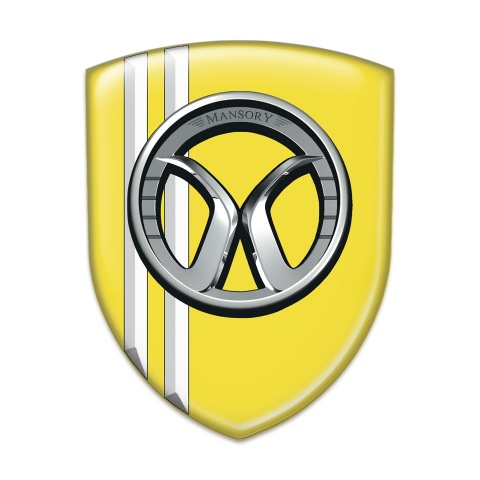 Mansory Domed Emblem Yellow With White Lines Style 