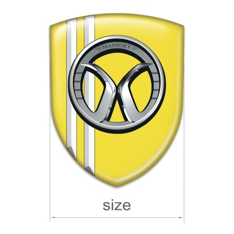 Mansory Domed Emblem Yellow With White Lines Style 