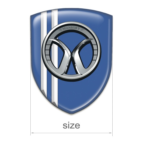 Mansory Silicone Emblem Blue with White Lines Style 