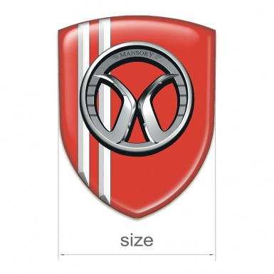 Mansory Resin Sticker Red with White Lines Style 