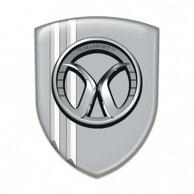Mansory 3D Gel Emblem Grey with White Lines Style 