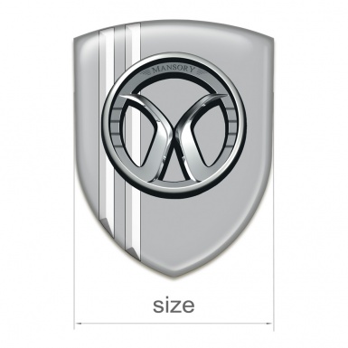 Mansory 3D Gel Emblem Grey with White Lines Style 
