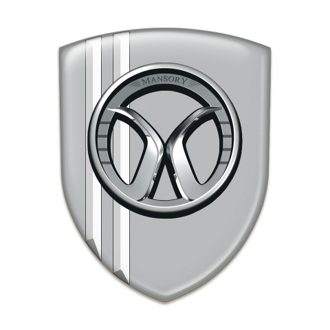 Mansory 3D Gel Emblem Grey with White Lines Style 