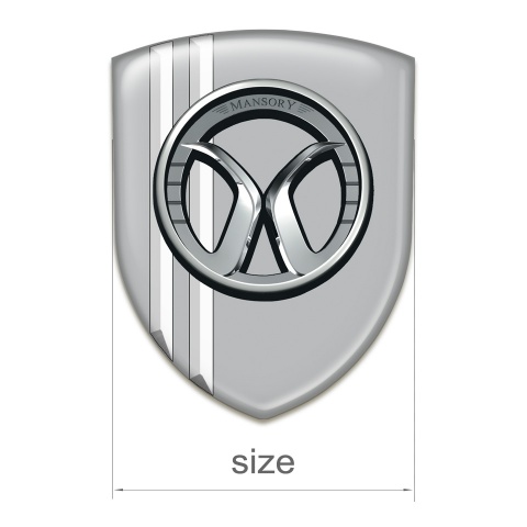 Mansory 3D Gel Emblem Grey with White Lines Style 