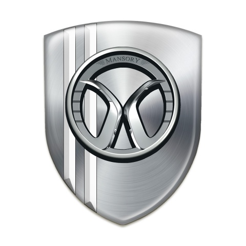Mansory  Emblem Exterior Silver with White Lines Style 
