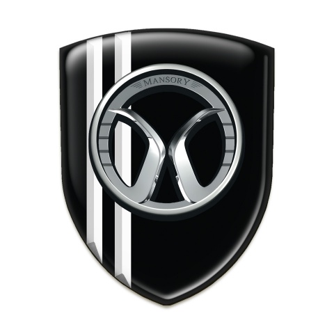 Mansory Emblem Interior Black with White Lines Style 
