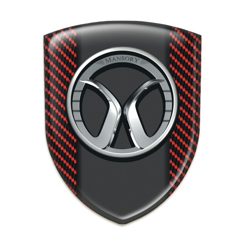 Mansory Self Adhesive Car logo Emblem Red Carbon Model 