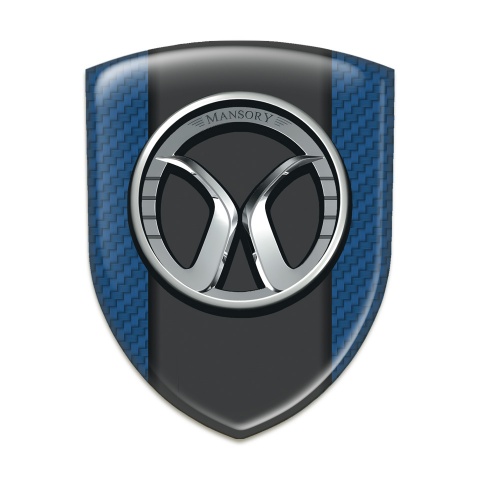 Mansory Emblem Badge Logo Navy Blue Carbon Model 