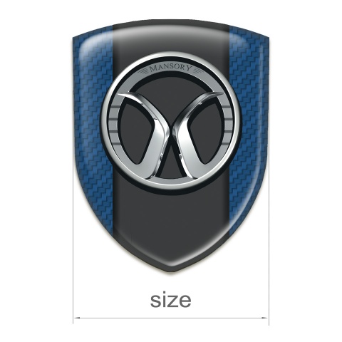 Mansory Emblem Badge Logo Navy Blue Carbon Model 