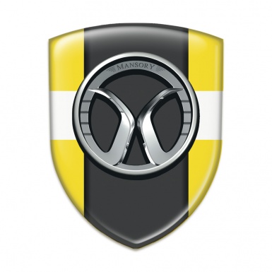Mansory Logo Emblem Yellow with White Band and dark central Panel 