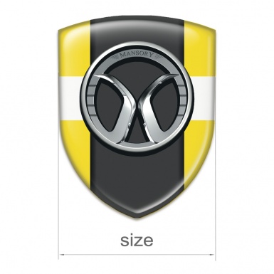 Mansory Logo Emblem Yellow with White Band and dark central Panel 