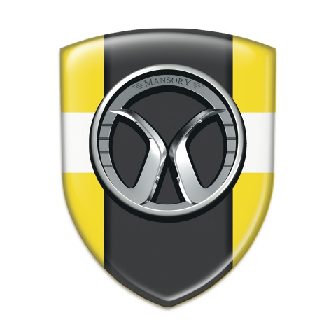 Mansory Logo Emblem Yellow with White Band and dark central Panel 