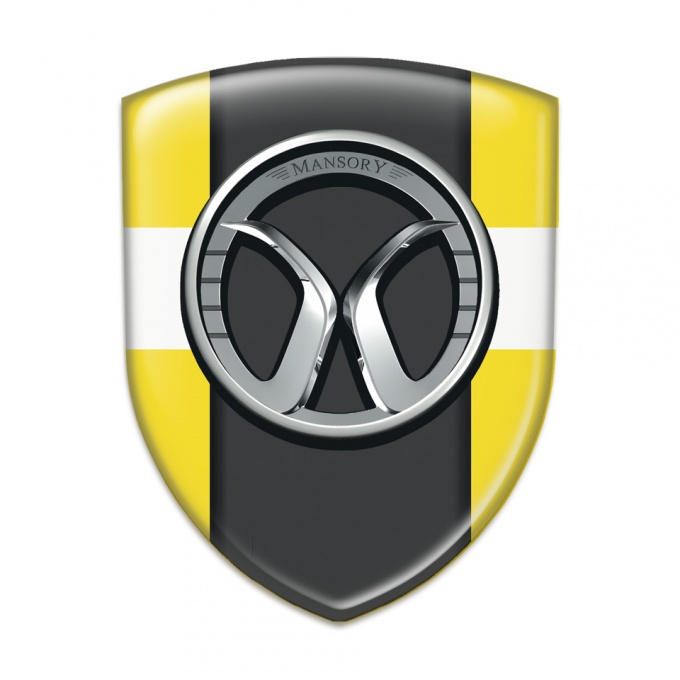 Mansory Logo Emblem Yellow with White Band and dark central Panel 