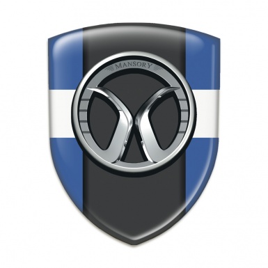 Mansory Tuning Emblem Blue with White Band and Dark Logo Panel 