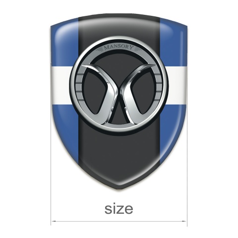 Mansory Tuning Emblem Blue with White Band and Dark Logo Panel 