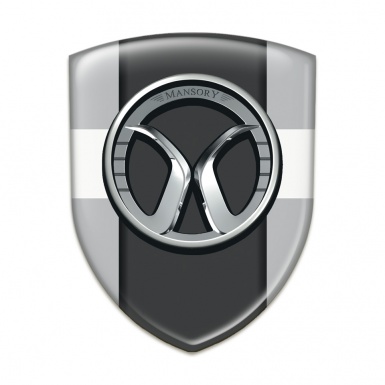Mansory Domed Emblem Grey with White Band and dark Logo Panel 