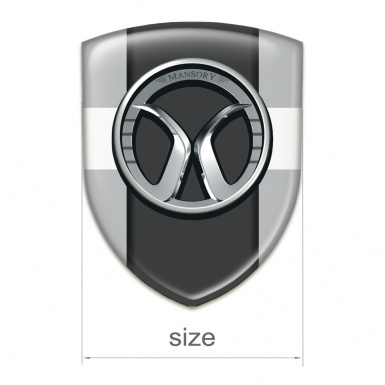 Mansory Domed Emblem Grey with White Band and dark Logo Panel 