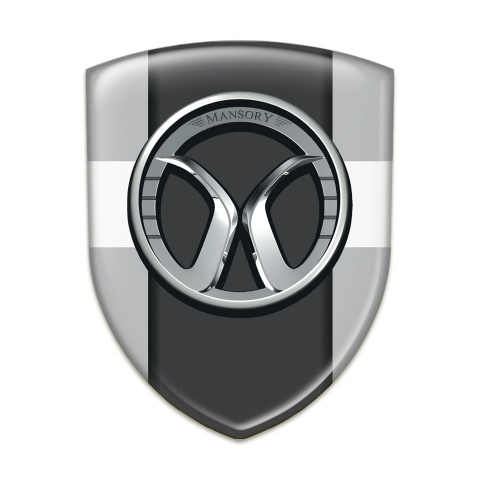 Mansory Domed Emblem Grey with White Band and dark Logo Panel 