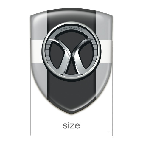 Mansory Domed Emblem Grey with White Band and dark Logo Panel 