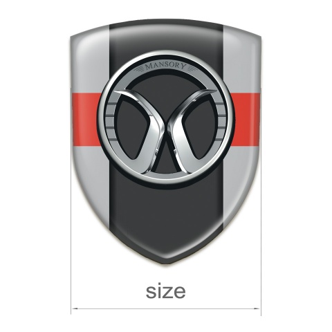 Mansory Emblem Exterior Grey with Red Band and Dark Logo Panel 