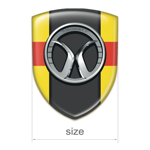 Mansory Tuning Badge  Yellow with Red Band and dark Logo Panel 