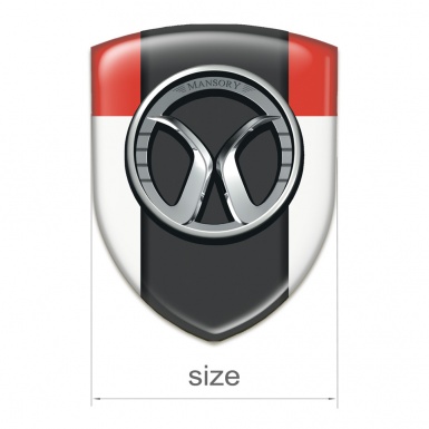 Mansory Self Adhesive Car logo Emblem White Red Model 