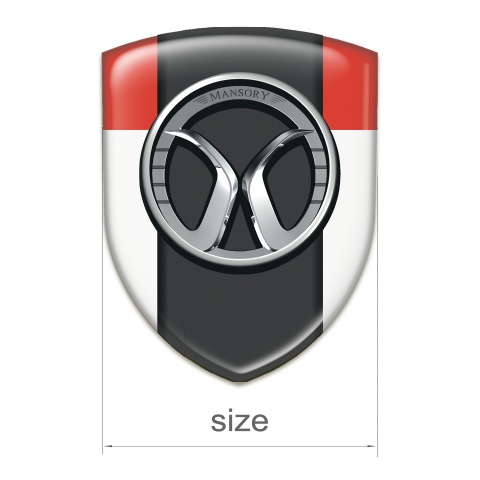 Mansory Self Adhesive Car logo Emblem White Red Model 