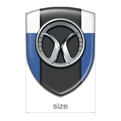 Mansory Emblem Badge Logo Blue White Model 