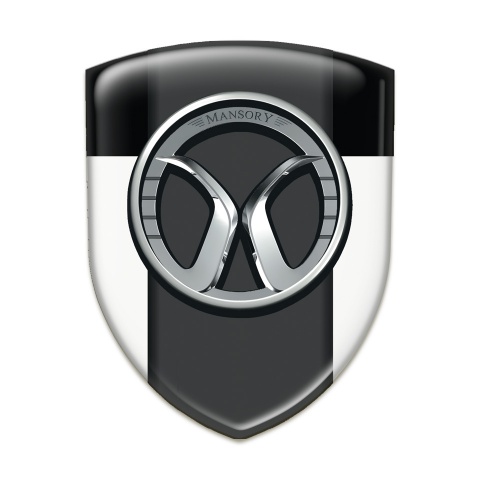 Mansory 3D Gel Emblem White Black Model 