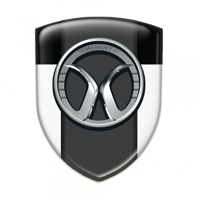 Mansory 3D Gel Emblem White Black Model 