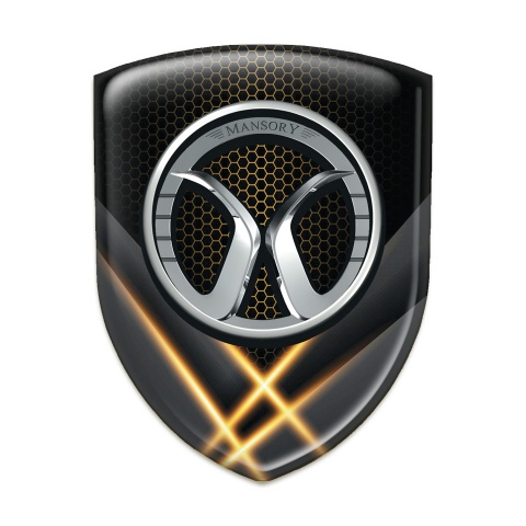 Mansory Self Adhesive Emblem Logo Orange Lights Effect 