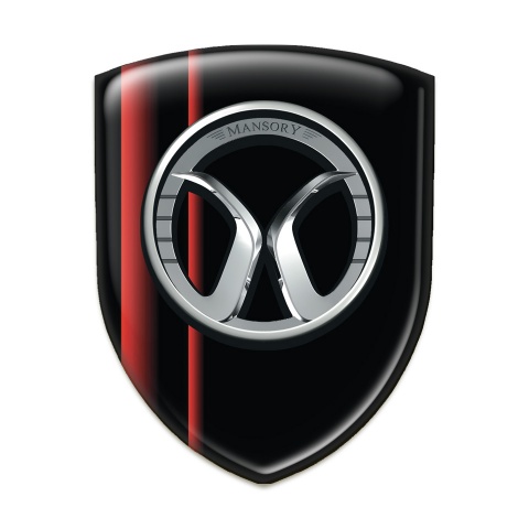 Mansory Resin Sticker Black with red Lines Model 