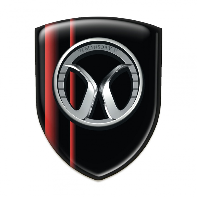 Mansory Resin Sticker Black with red Lines Model 