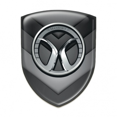 Mansory 3D Gel Emblem Grey Black V Shape Elements Model 