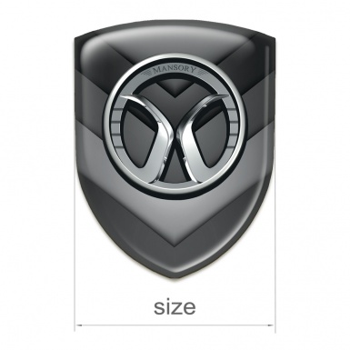 Mansory 3D Gel Emblem Grey Black V Shape Elements Model 