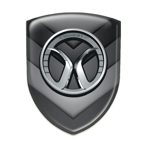 Mansory 3D Gel Emblem Grey Black V Shape Elements Model 