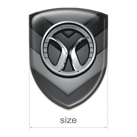 Mansory 3D Gel Emblem Grey Black V Shape Elements Model 